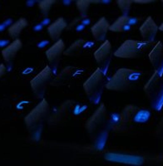 Lit keyboard in blue - ServMe IT