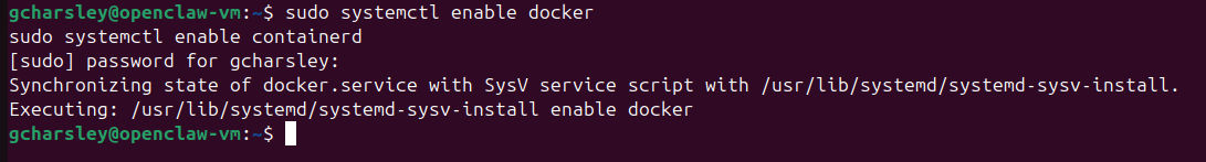 Enable Docker to start on bootup